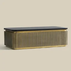 Salontafel gouden ribbels rechthoekig - Bodio Rush