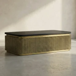 Salontafel gouden ribbels rechthoekig - Bodio Rush