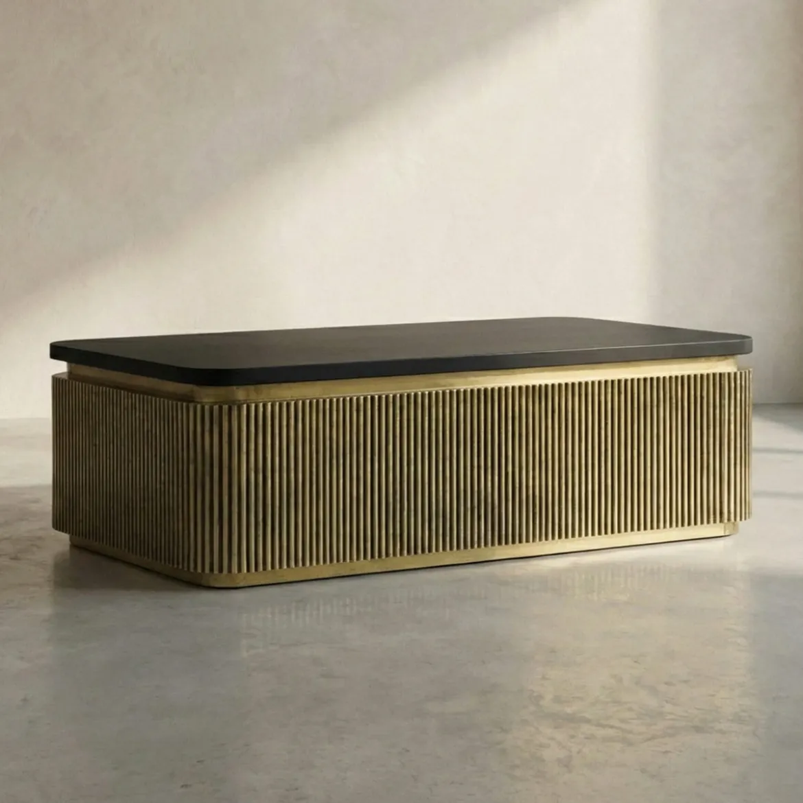 Salontafel gouden ribbels rechthoekig - Bodio Rush
