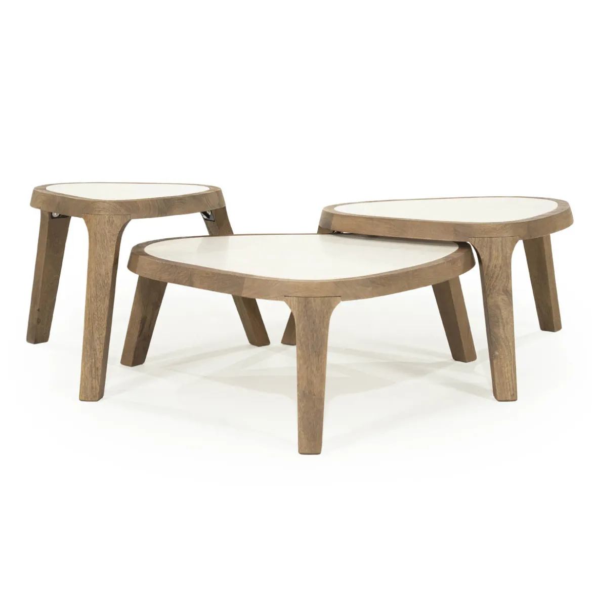Salontafel hout met marmer - Eleonora Fred