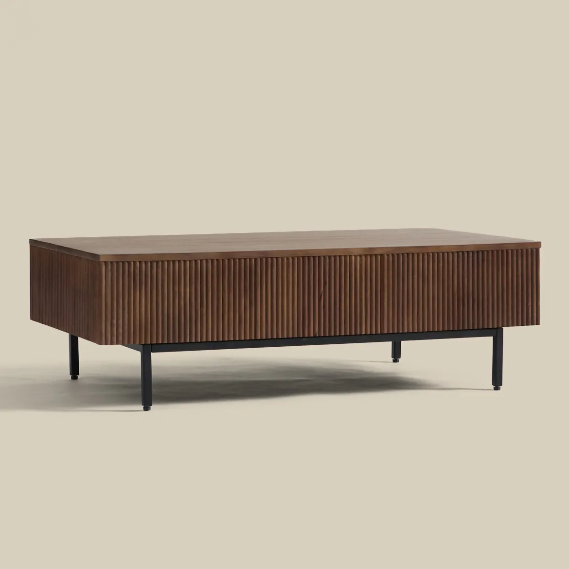 Salontafel hout met ribbels - Bodio Clark
