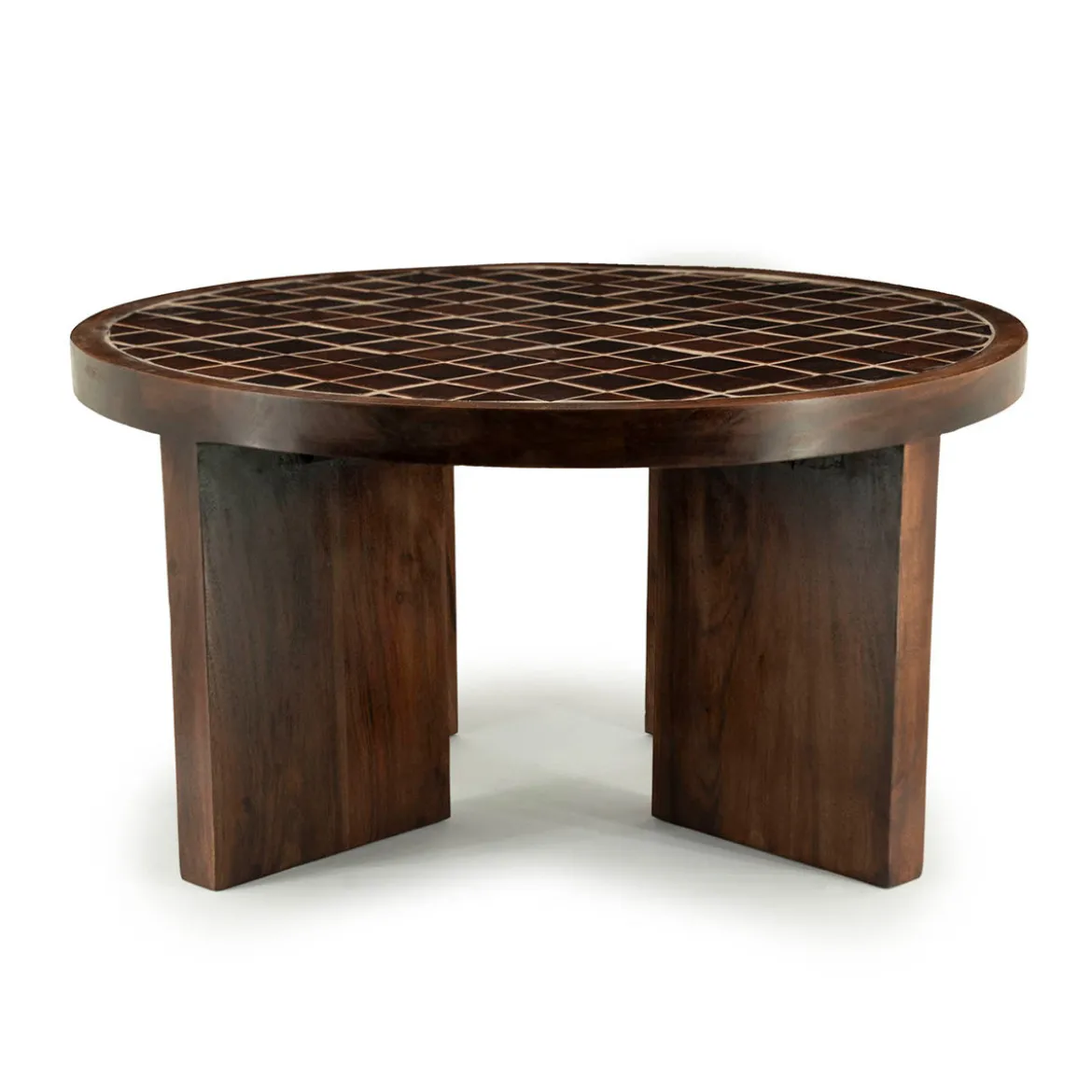 Salontafel hout met tegeltjes - By-Boo TiledUp