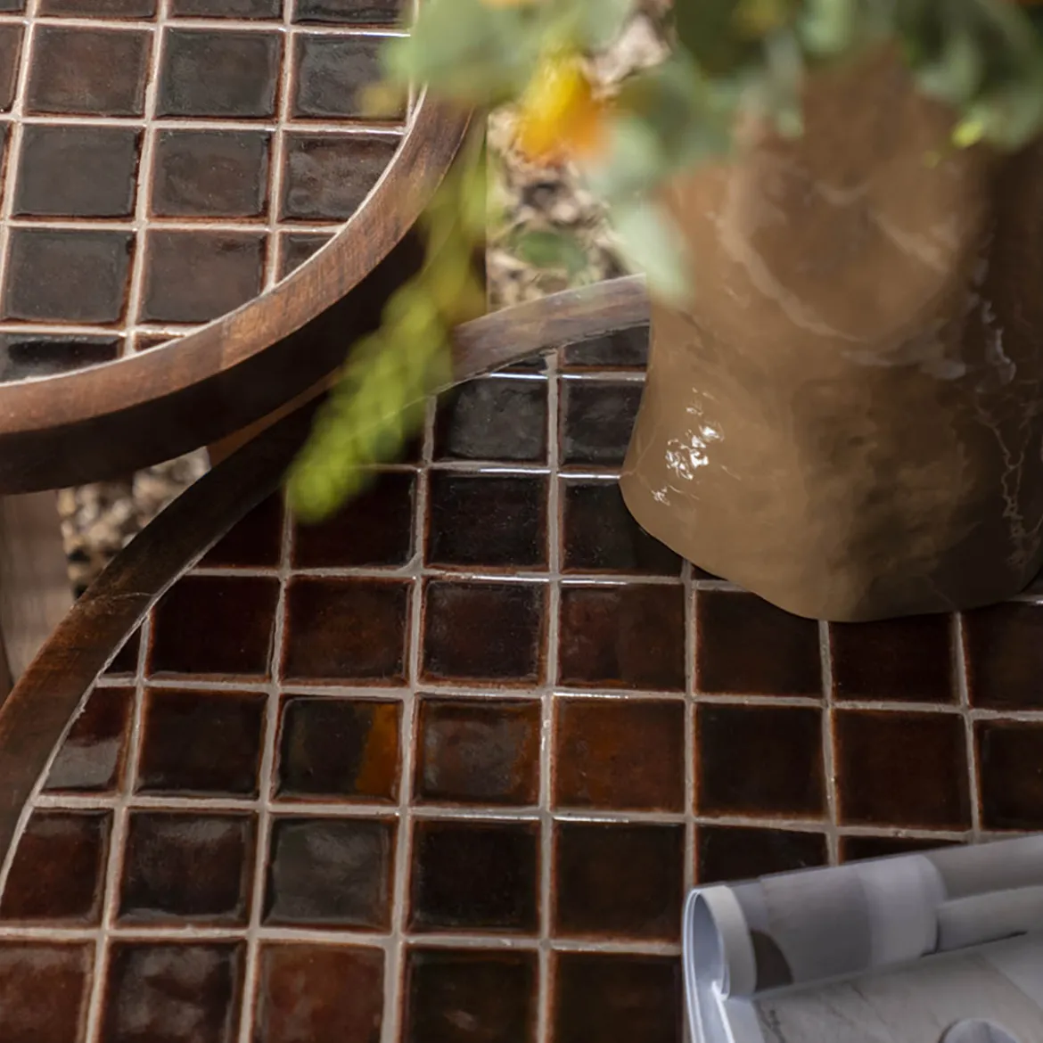 Salontafel hout met tegeltjes - By-Boo TiledUp