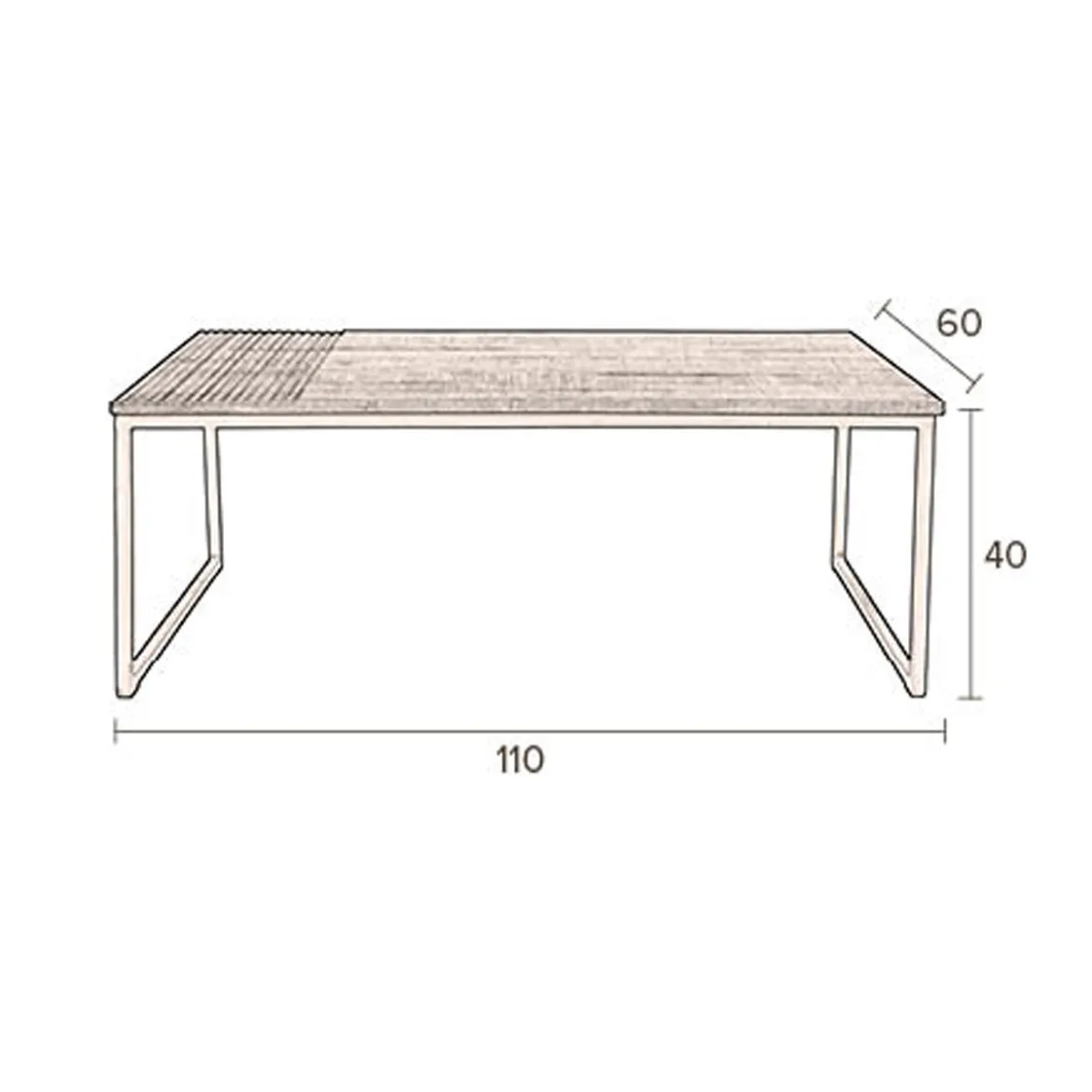 Salontafel mangohout rechthoekig - Dutchbone Randi