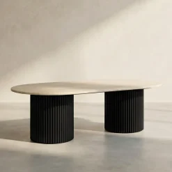 Salontafel met travertin - Bodio Kanso