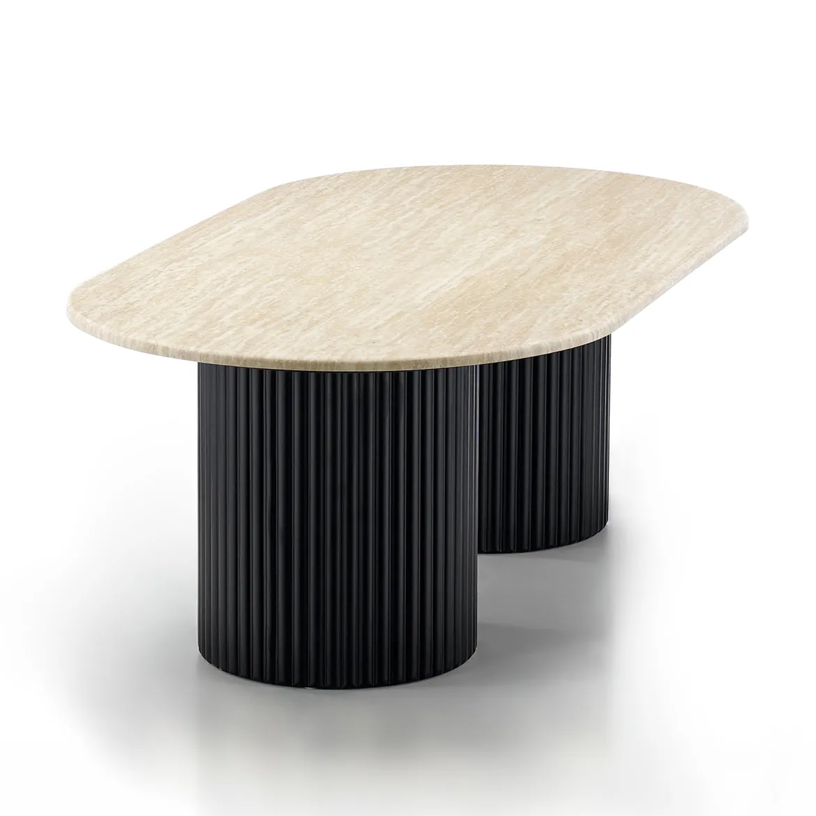 Salontafel met travertin - Bodio Kanso