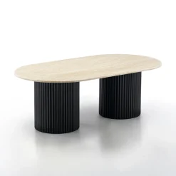 Salontafel met travertin - Bodio Kanso