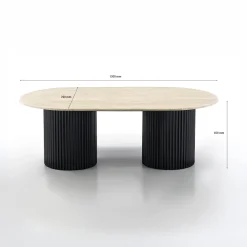 Salontafel met travertin - Bodio Kanso