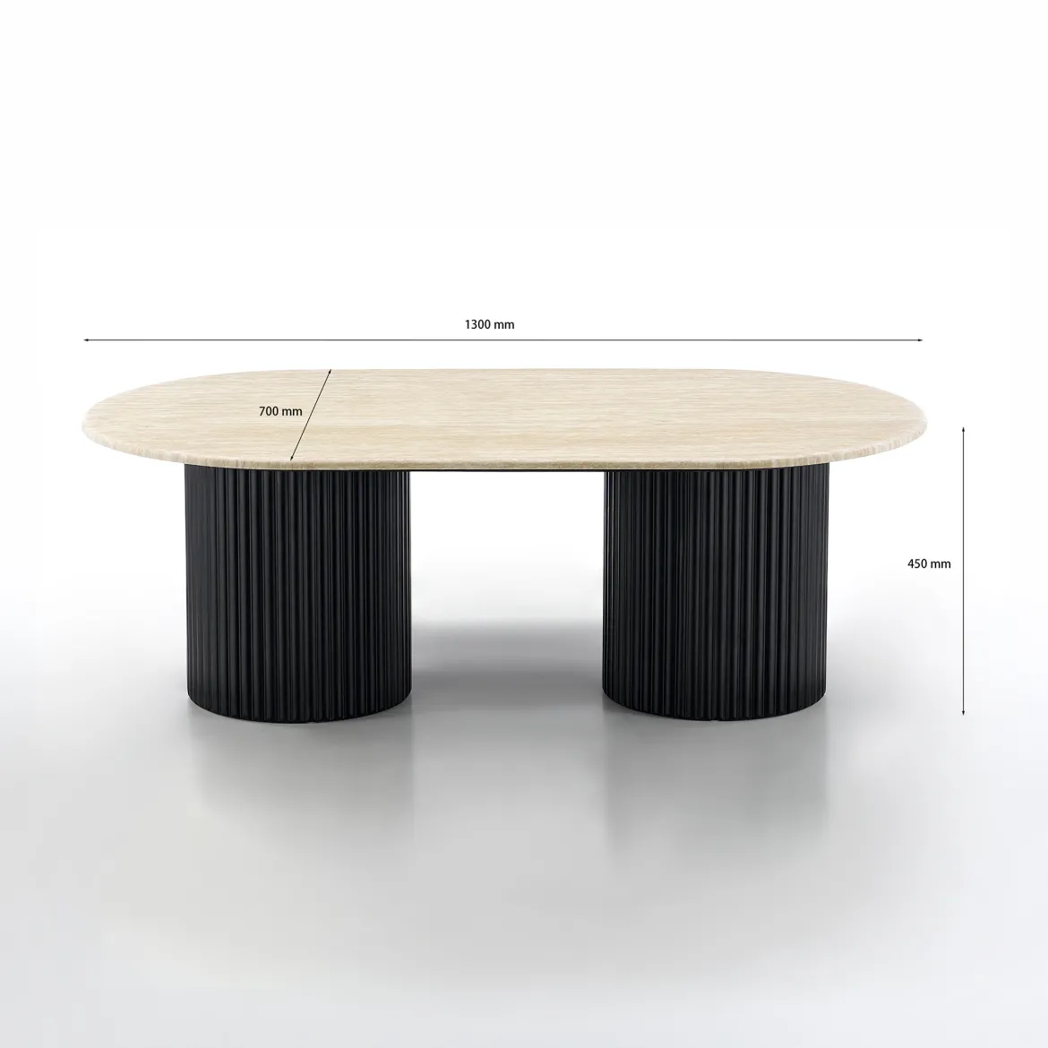 Salontafel met travertin - Bodio Kanso