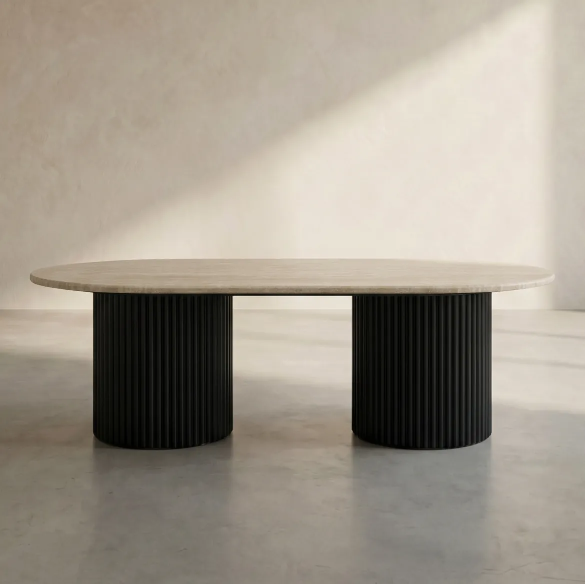 Salontafel met travertin - Bodio Kanso
