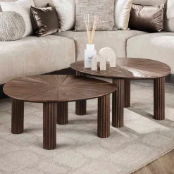 Salontafel set bruin teakhout 2-delig - Giani Maya Teak Triangle