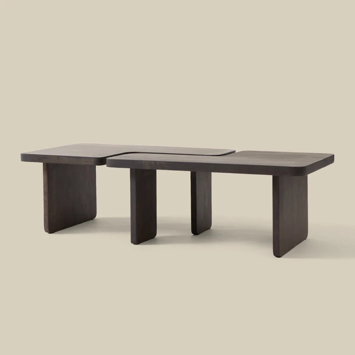 Salontafel set donker mangohout - Bodio Join