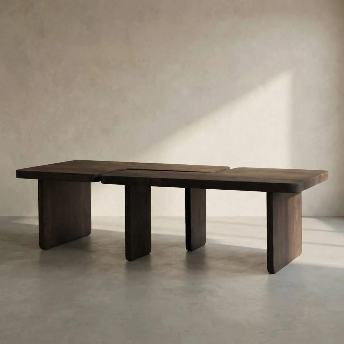 Salontafel set donker mangohout - Bodio Join