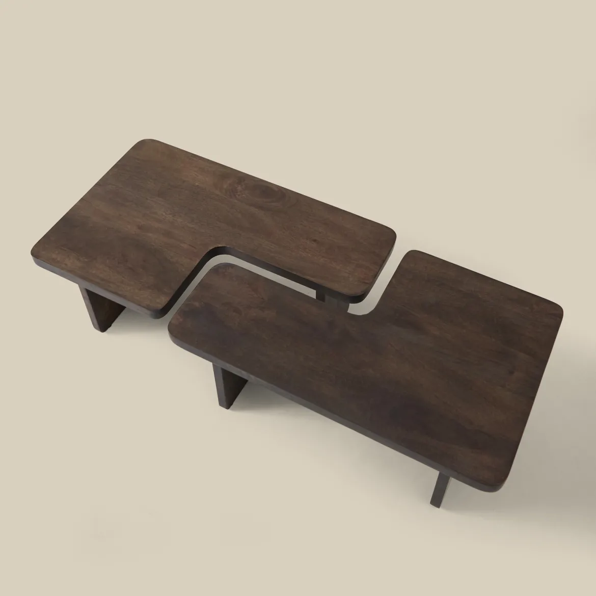 Salontafel set donker mangohout - Bodio Join