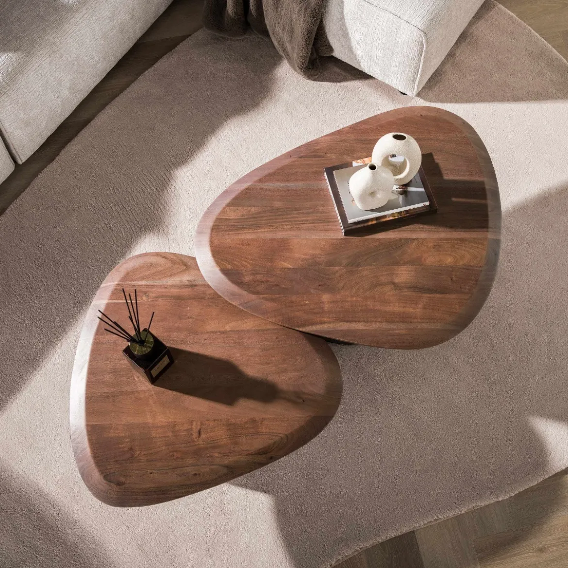 Salontafelset driehoek acacia bruin - Giani Melta