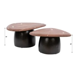 Salontafelset driehoek acacia bruin - Giani Melta