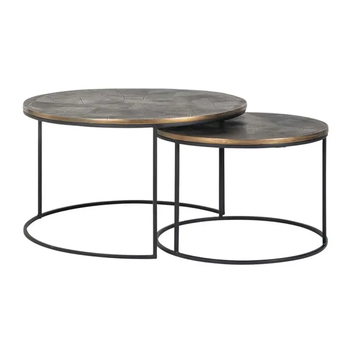 Salontafel set goud geborsteld - Richmond Interiors Tulum