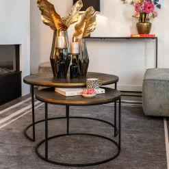 Salontafel set goud geborsteld - Richmond Interiors Tulum
