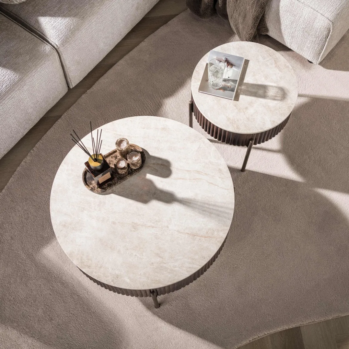 Salontafelset met keramieken blad - Giani Ceramo