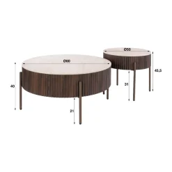 Salontafelset met keramieken blad - Giani Ceramo