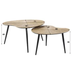 Salontafel set niervormig goud - Giani Ray Metal