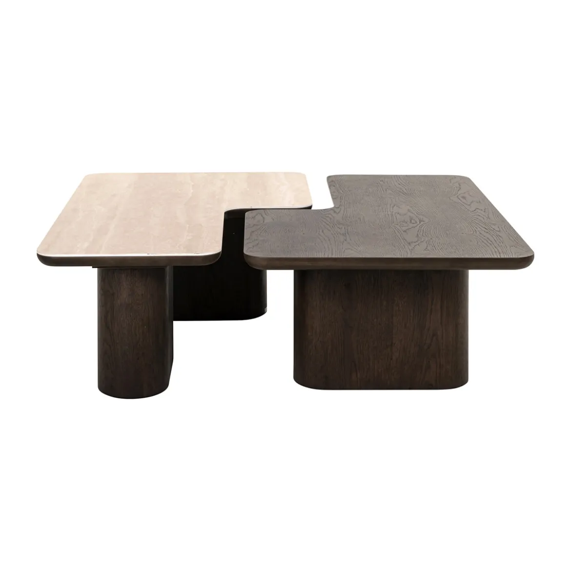 salontafelset travertine en eiken - Richmond Interiors Nando