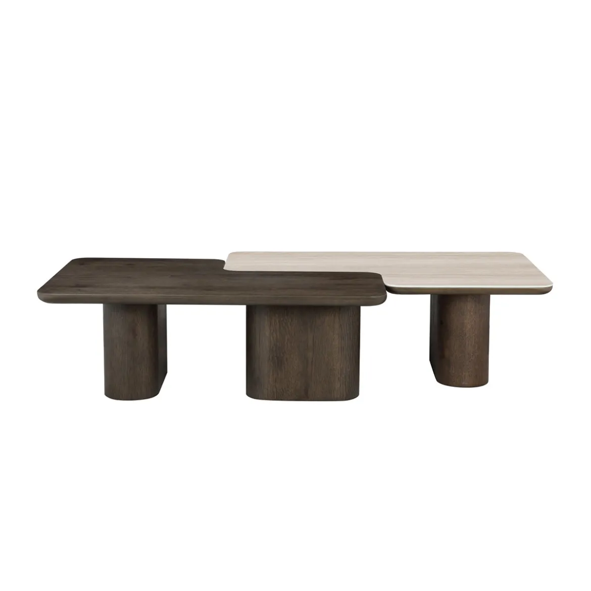 salontafelset travertine en eiken - Richmond Interiors Nando