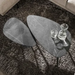 Salontafel set van 2 peervormig organisch - Giani Marble
