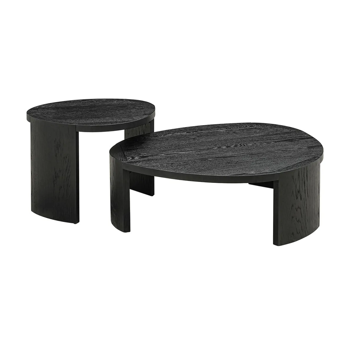 Salontafel set zwart hout organisch - Richmond Interiors Navarino