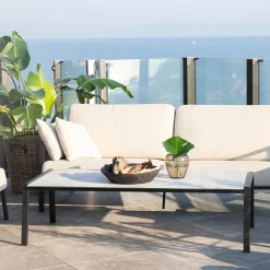 Salontafel voor buiten betonlook glas - Brafab Lyra