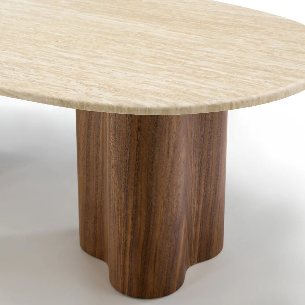 Salontafel walnoot met travertin - Bodio Sora