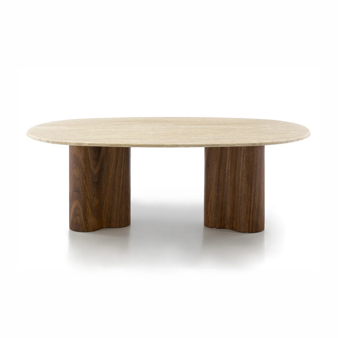 Salontafel walnoot met travertin - Bodio Sora