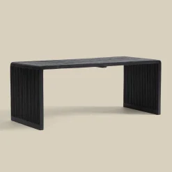 Salontafel zwarte latjes teak - Bodio Teak Slats