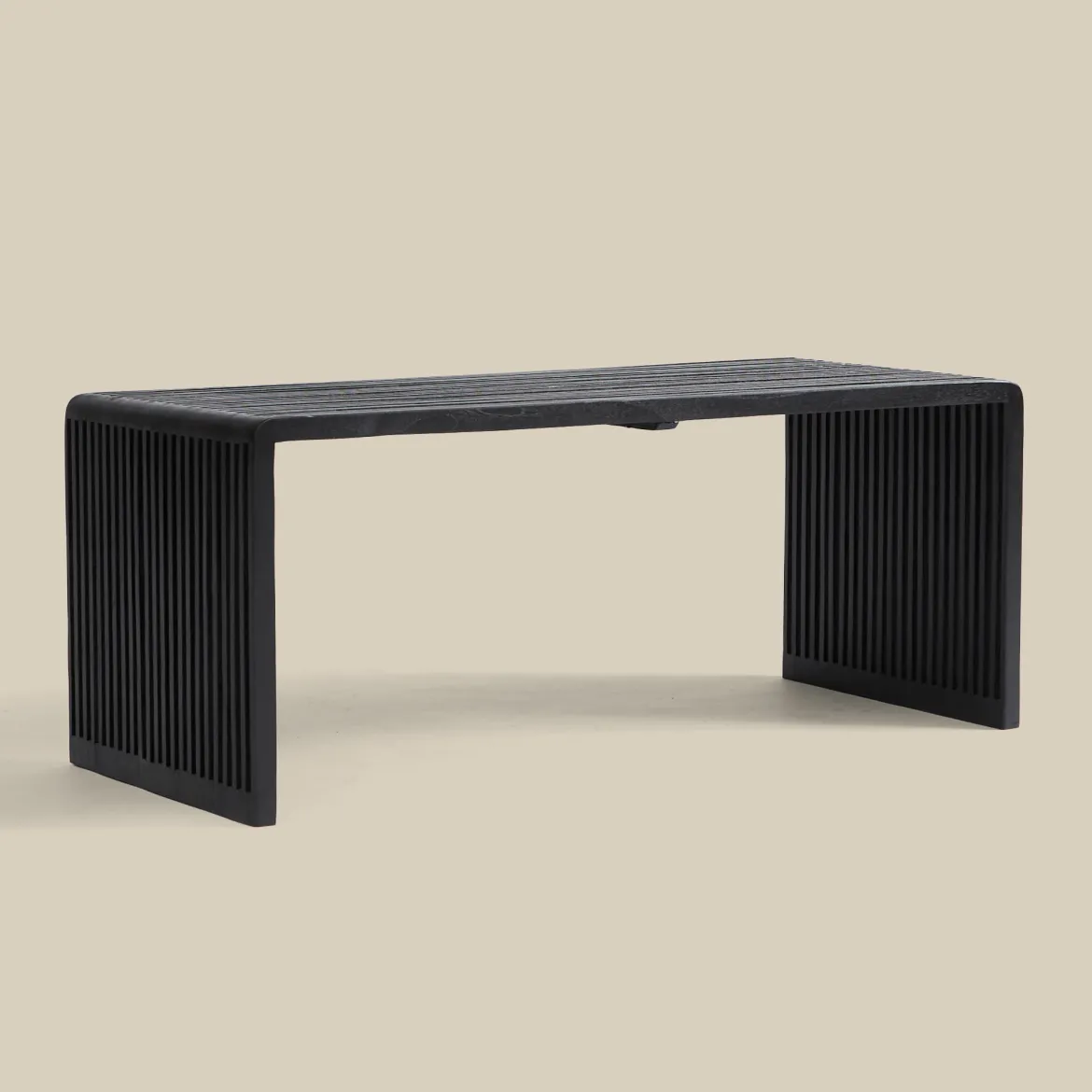 Salontafel zwarte latjes teak - Bodio Teak Slats