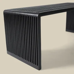 Salontafel zwarte latjes teak - Bodio Teak Slats
