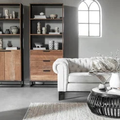 Salontafel zwart rotan rond - Must Living Positano