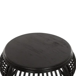 Salontafel zwart rotan rond - Must Living Positano