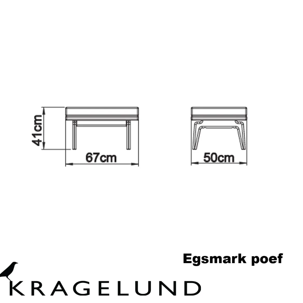 Scandinavische hocker met eiken - Lavis Egsmark