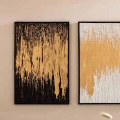 Schilderij goud zwart - Kare Design Abstract Black