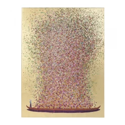Schilderij - Kare Design Touched Flower Boat Gold Pink