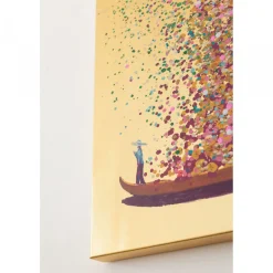 Schilderij - Kare Design Touched Flower Boat Gold Pink