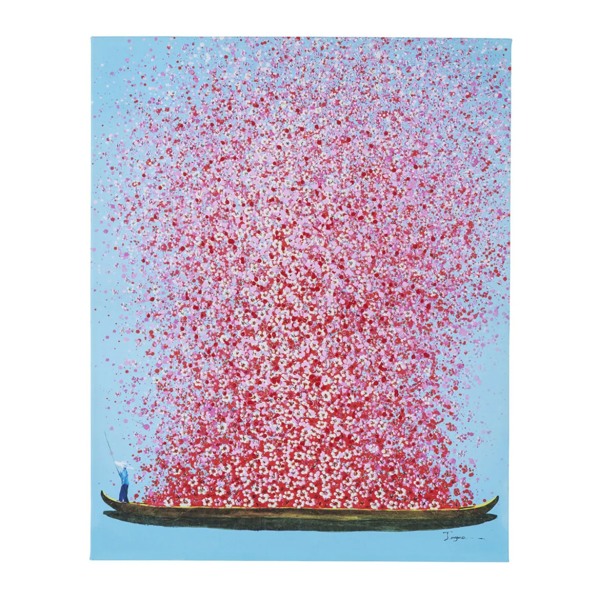 Schilderij - Kare Design Touched Flower Boat Blue Pink