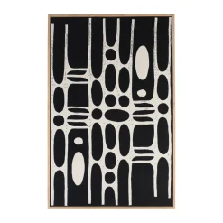 Schilderij met zwart wit stof - Zuiver Halo