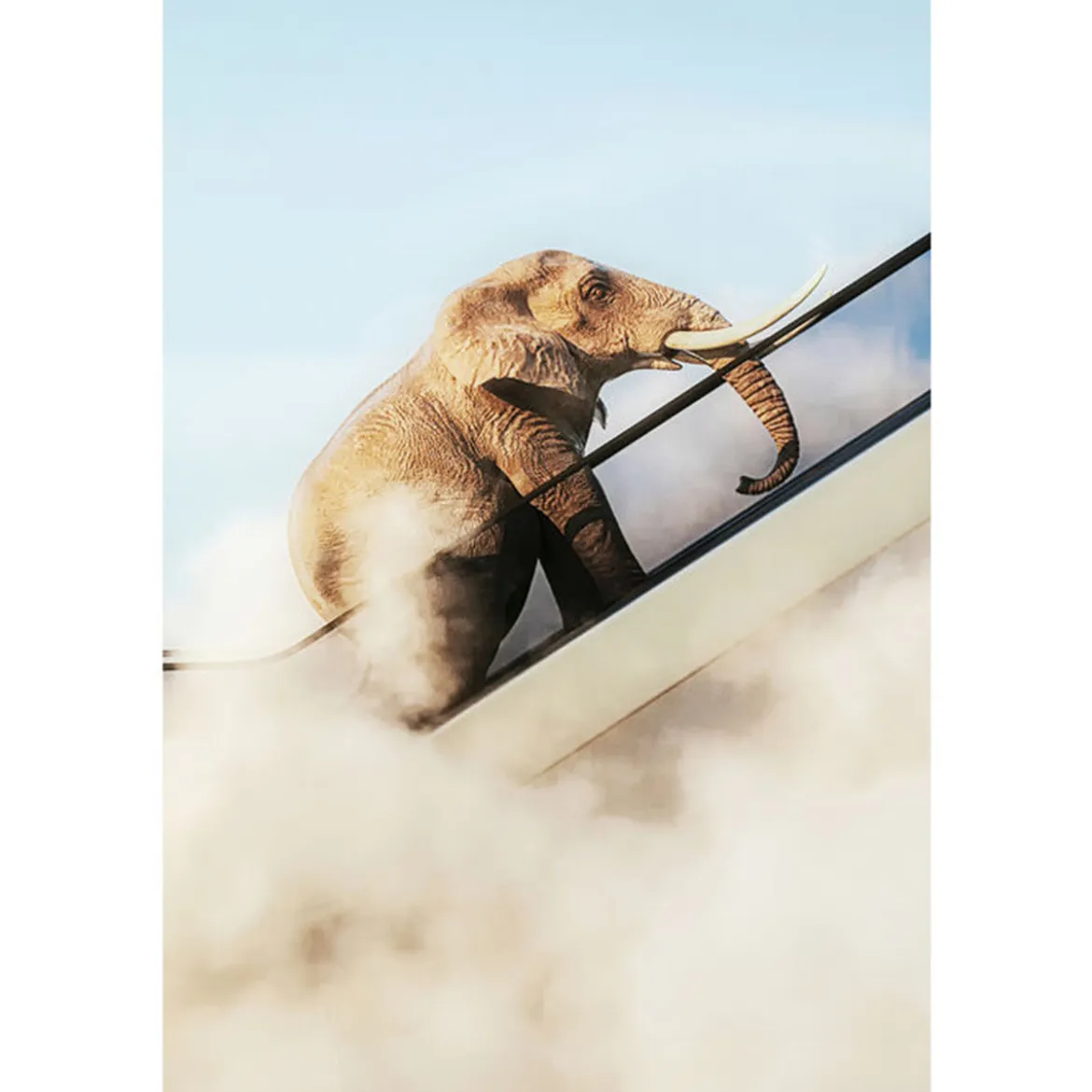 Schilderij olifant op roltrap - Kare Design Elephant in the Sky