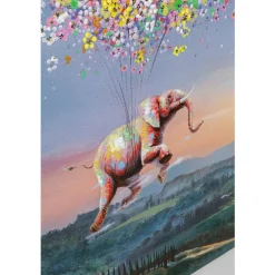 Schilderij vliegende olifant - Kare Design Flying Elephant At Night