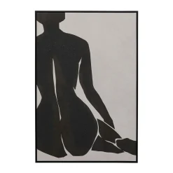 Schilderij vrouw beige zwart - Kare Design Nude Lady