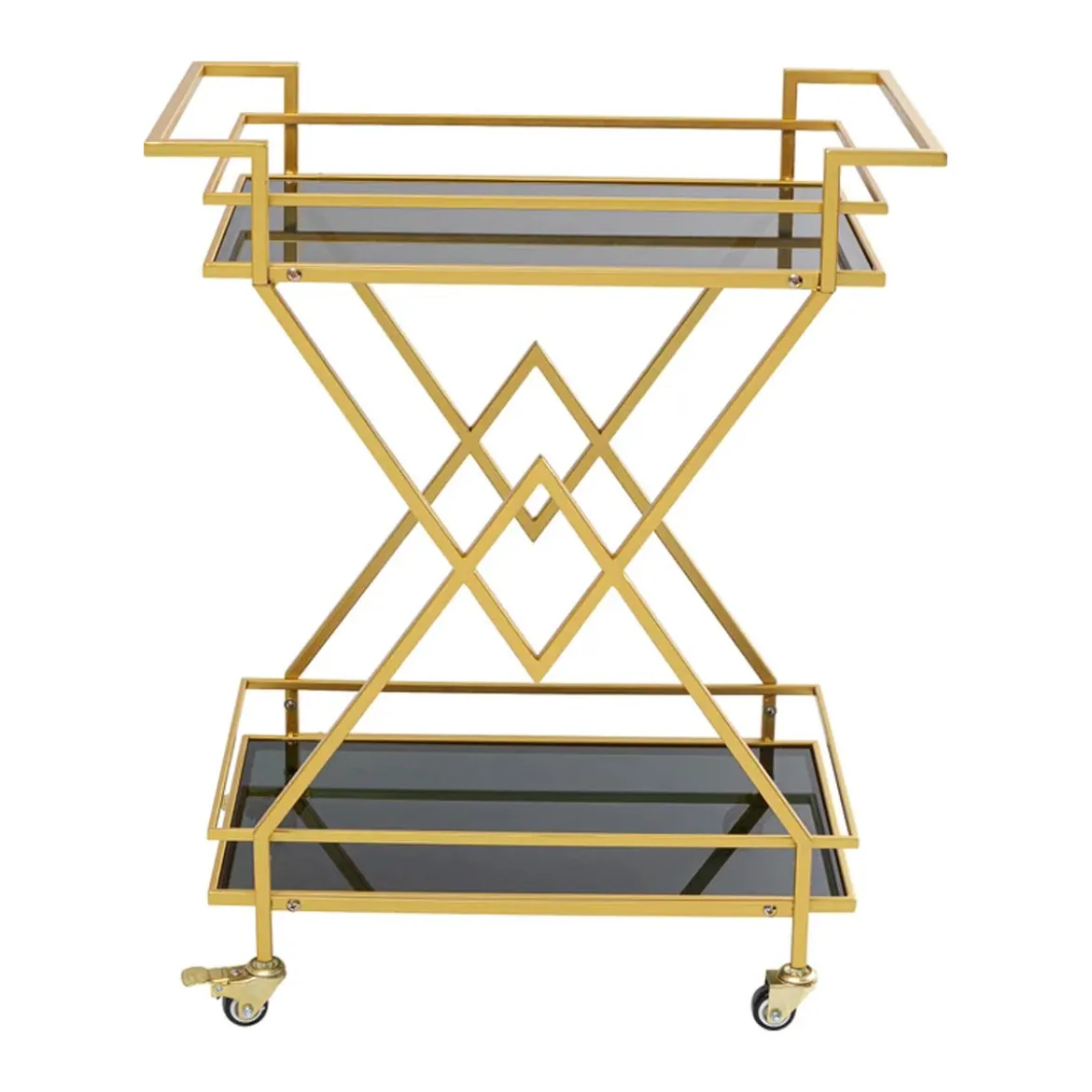 Serveer trolley goud met zwart - Kare Design Pyramids