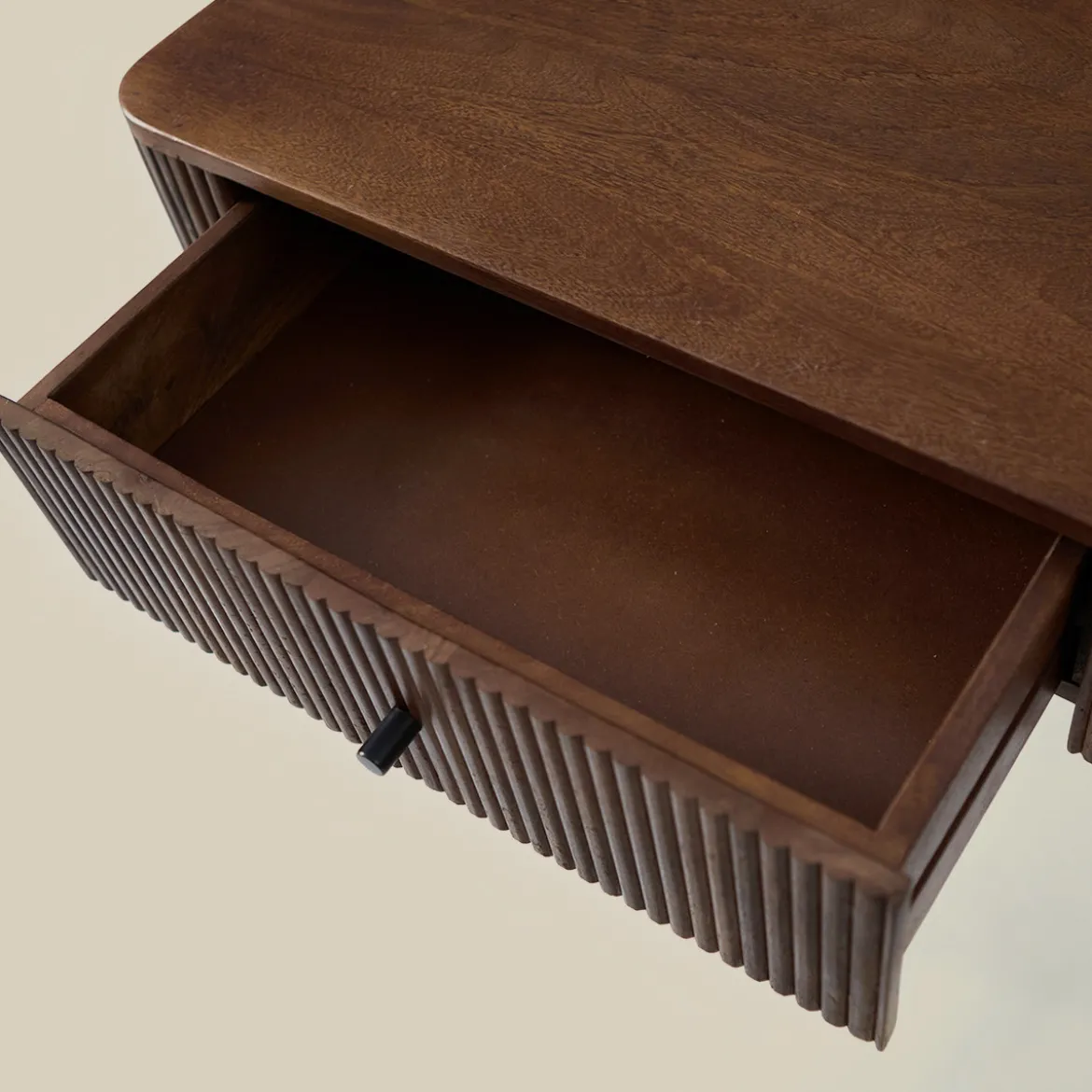 Sidetable ribbel hout 120 cm - Bodio Mirah