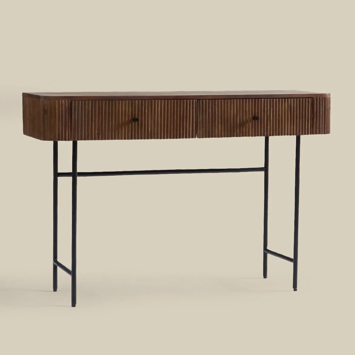 Sidetable ribbel hout 120 cm - Bodio Mirah