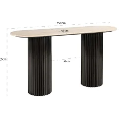 Sidetable travertin op ronde pilaren - Richmond Interiors Hampton